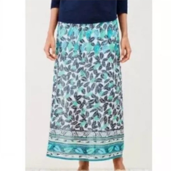 J. Jill Dresses & Skirts - NWT J. Jill deep blue fern elastic waist pull on lined maxi skirt size medium
